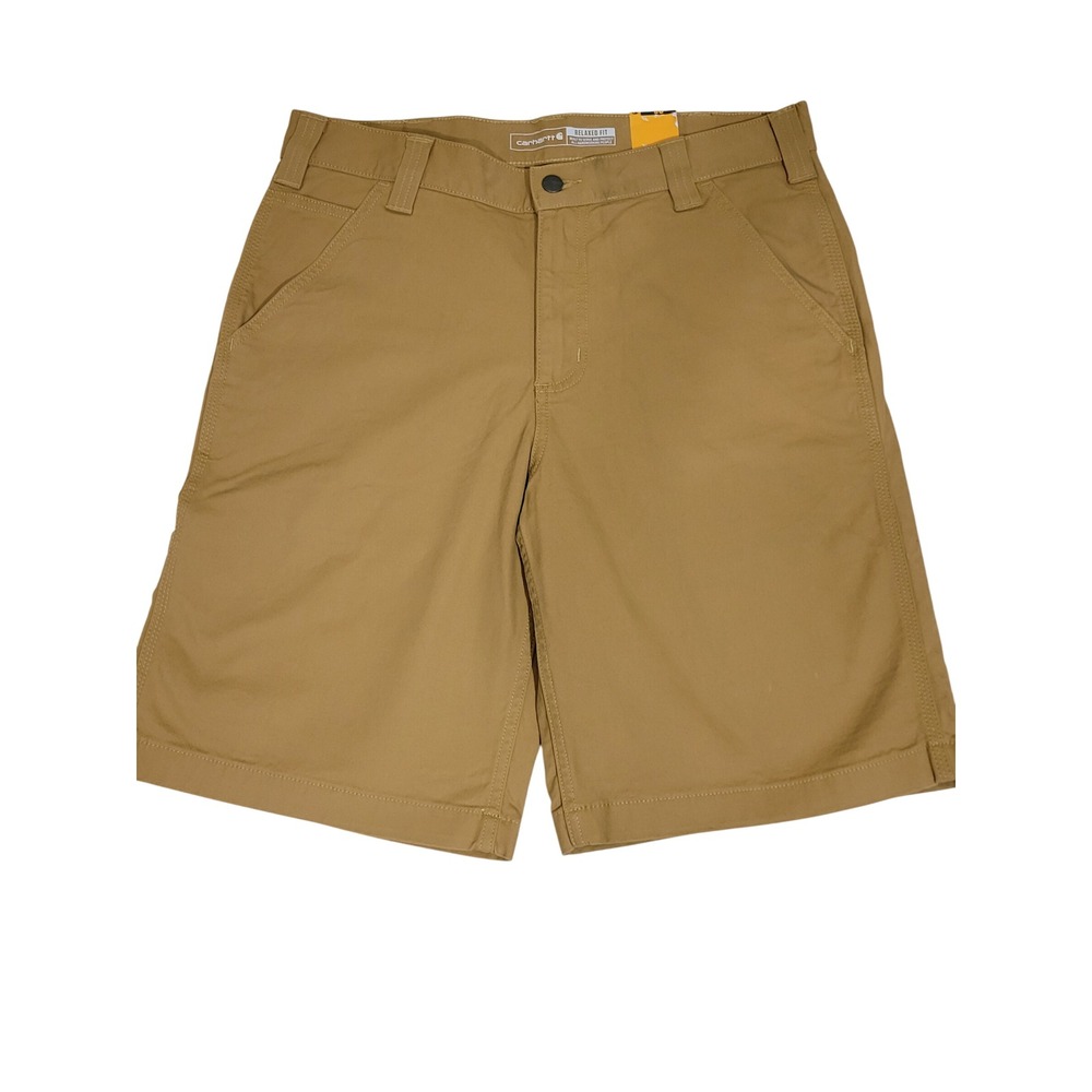 Carhartt Canvas Work Shorts Mens 32 Hickory Rugged Flex Relaxed Fit BS2514-M NEW